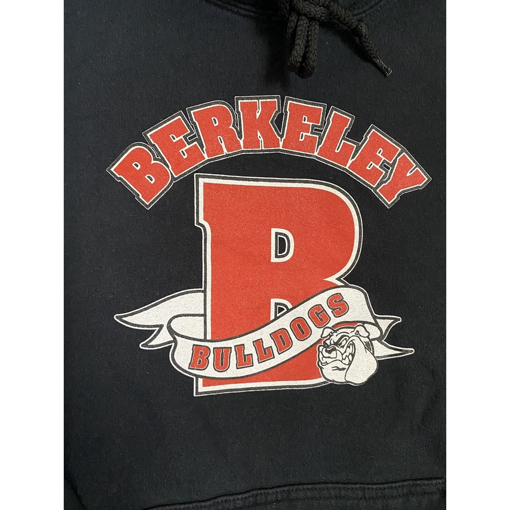 Y2K Berkeley Bulldogs Sweatshirt Adult Medium Black Red College Hoodie Football - Picture 3 of 10